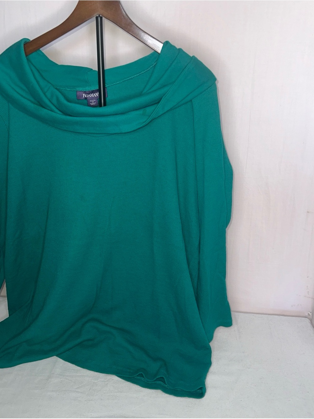 Roaman's Teal Cowl Neck Women's Sweater